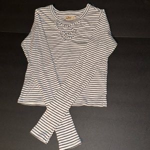 Hollister women’s small ribbed long sleeve striped top.